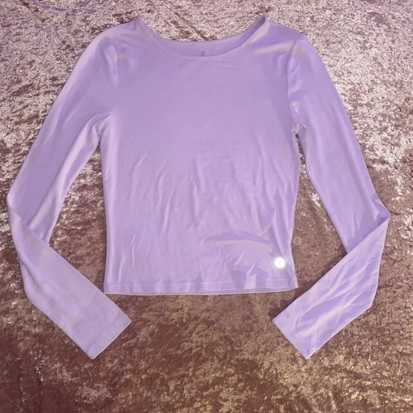 Women's Lavender Long Sleeve Top - Picture 2 of 4